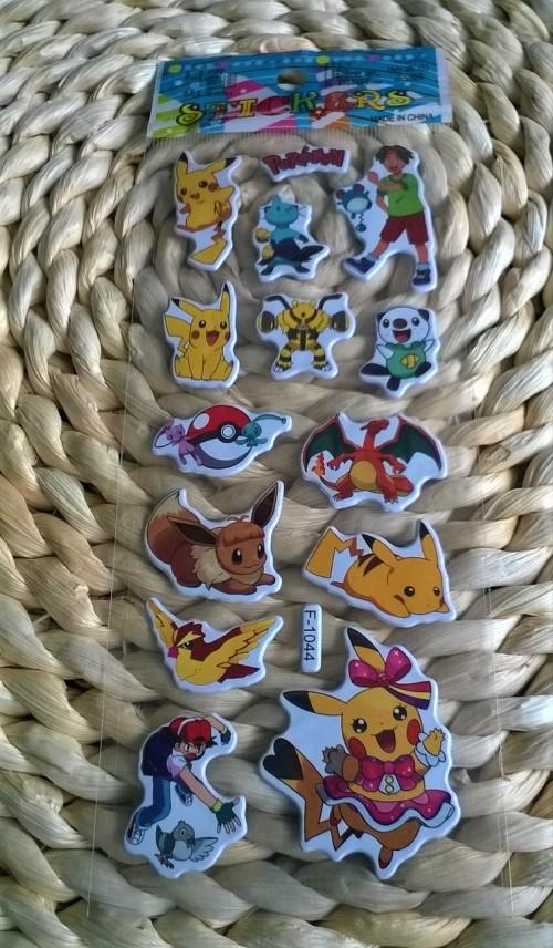 Bubble samolepky 3D Pokemon kreslené mix číslo 5 (E515)