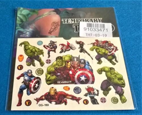 Voděodolné, dočasné tetovaní originál Marvel avengers (E521)