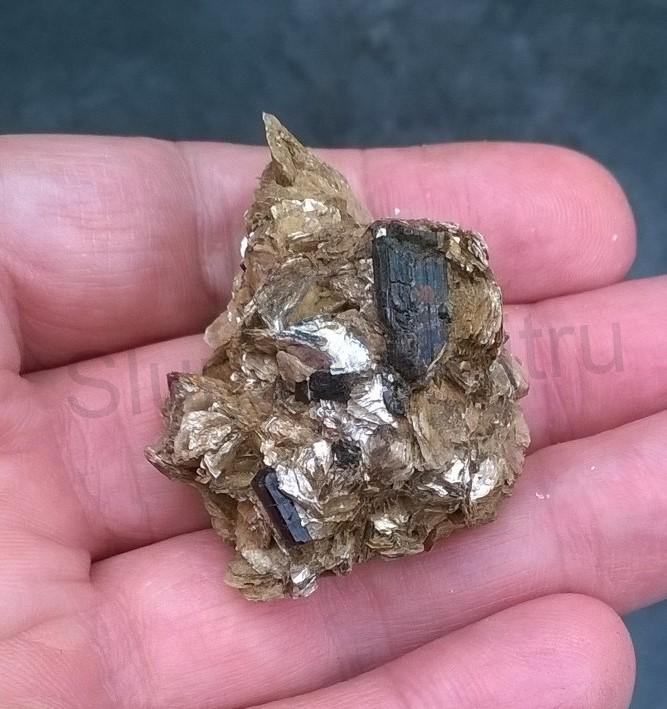 Srostlice krystalů Muskovitu s Turmalínem a albitem 31 g (Česká Republika) (X1139)