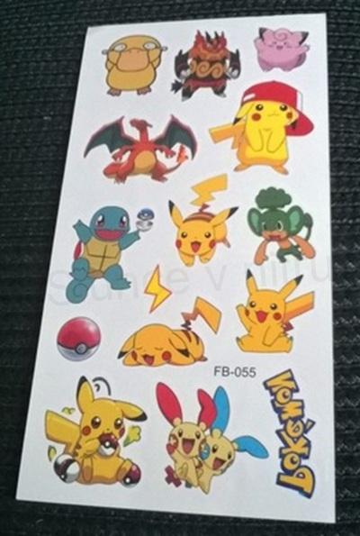 Voděodolné, dočasné tetovaní Pokemon, Pikachu číslo 5 (E71)