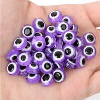 Plastový korálek Oko 5,5 x 10 mm | fialové (AC261)