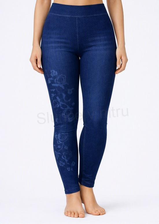 Dámské modré elastické jeans legíny M/L (K150)
