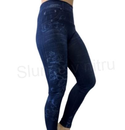 Dámské modré elastické jeans legíny – více velikostí (K150)