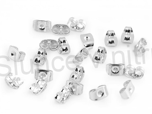 Náušnicová zarážka motýlek stříbrná 6 x 4 x 3 mm | 1 Pár (AA300)