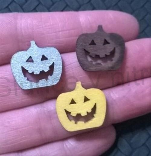 Dřevěné výřezy - ozdoba Dýně hallowen 3 ks/bal (V63)