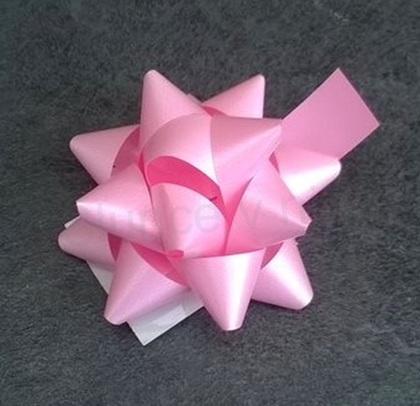 Dárková stužka, rozeta 7 cm růžová (E673)