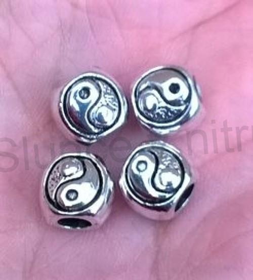Kovový korálek - mezidíl Jin a Jang 10 x 9 x 8 mm (AA308)