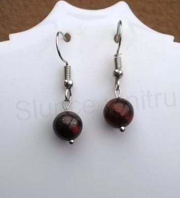 Minerální náušnice byčí oko 8,4x 8,4 mm (X1299)