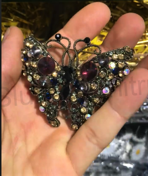 Brož Motýl swarovski elements 6,3 x 5,5 cm (HB110)
