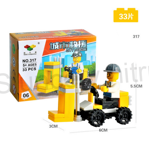 Stavebnice lego pracovník s vysokozdvižným vozíkem (D50)