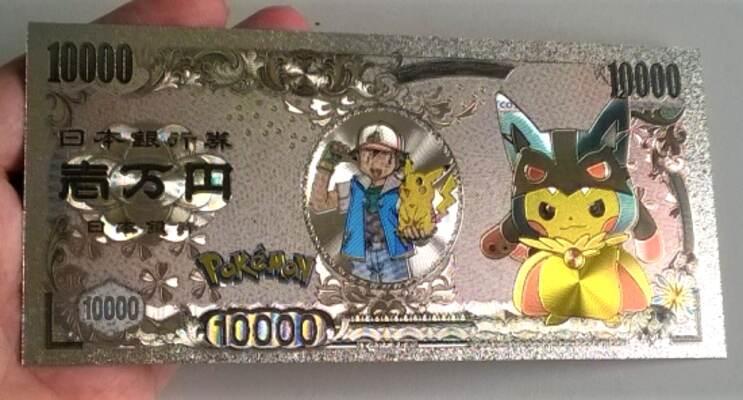 Postříbřená bankovka Pokemon - plaketa číslo 6 (MA26)