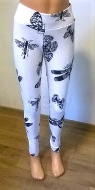 Dámské legíny bílé s motýly – M/L a XL/2XL (K221)