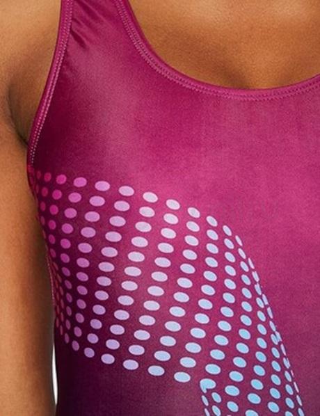 Sportovní dámské jednodílné plavky XL tmavě růžové (K246)