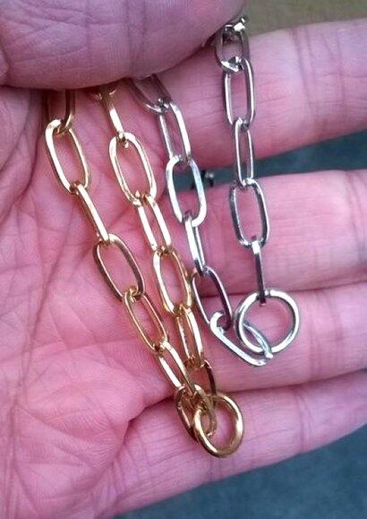 Řetízek na krk z nerez oceli zlatý 42 cm (Y15)