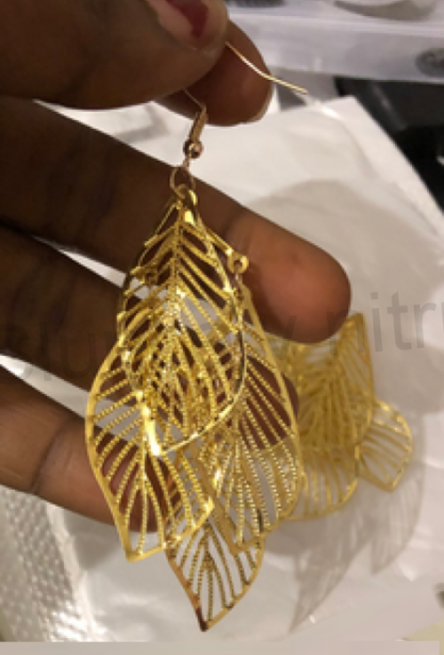 Dlouhé visací náušnice Lístky (BB722)