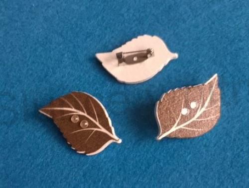 Brož Lístek s kamínky (HB27)