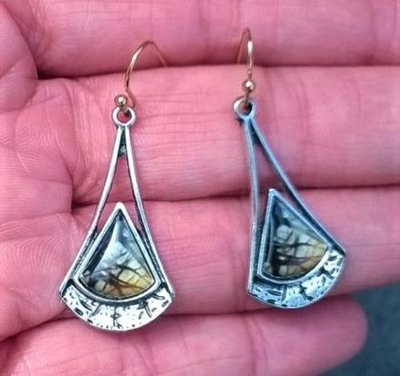 Kované vykladáné náušnice ozdobné (BB728)