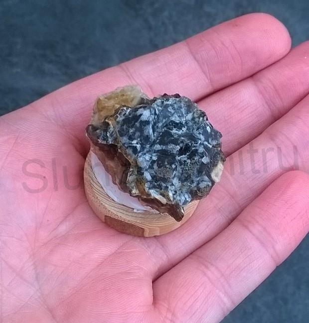 Drúza Morionu na dřevěném podstavci 30g (Česká Republika) (X1659)