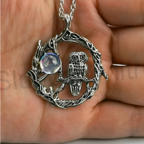 Náhrdelník s přívěškem Sova a kamínkem (BD710)