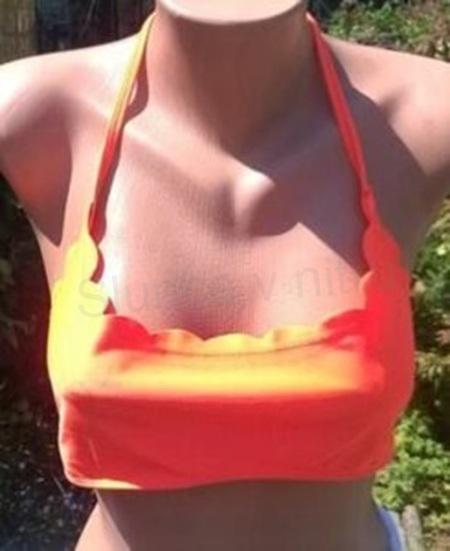 Dámské dvoudílné plavky oranžové 2XL (K340)