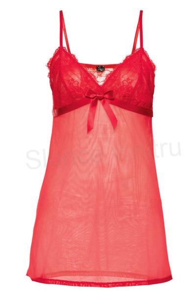 Sexy krajková noční košilka spodní prádlo vel.L červená (K342)