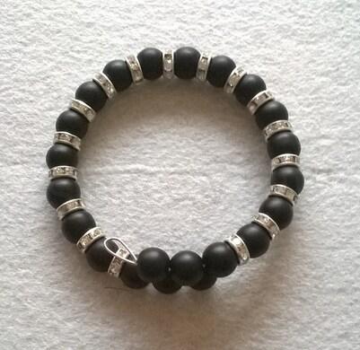 Minerální náramek s černým achátem (BC176)