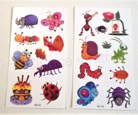 Voděodolné, dočasné tetovaní broučci, broučkové číslo 4 (E813)