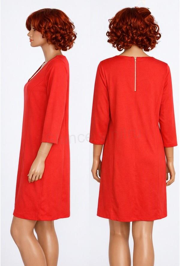 Dámské modní červené šaty velikost 2XL (K352)
