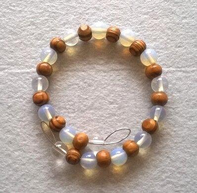 Minerální náramek s opalitem a křišťálem (BC182)