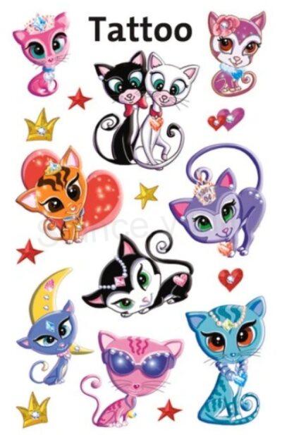 Originál voděodolné, dočasné tetovaní kočka, kočička (E832)