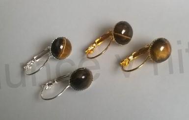 Minerální tygří oko náušnice 10 x 10 mm (X1697)