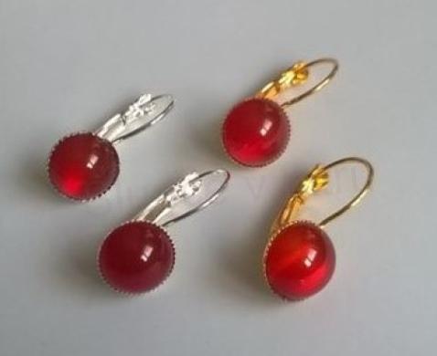 Minerální karneolové náušnice 10 x 10 mm (X1698)