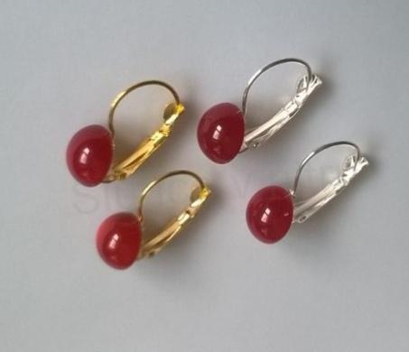 Minerální karneolové náušnice 10 x 10 mm (X1699)