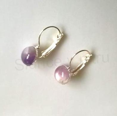 Minerální ametystové náušnice 10 x 10 mm (X1700)