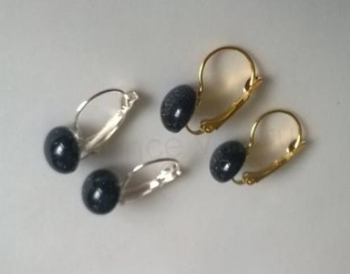 Minerální aventurínové náušnice 10 x 10 mm (X1701)