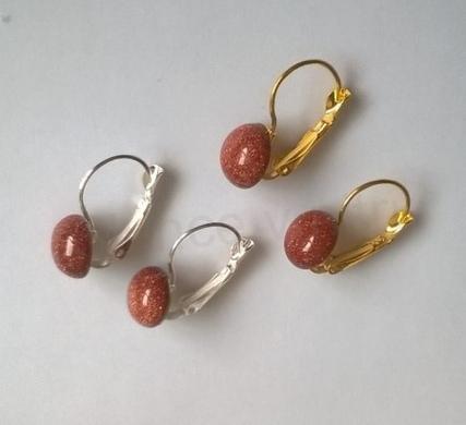 Minerální aventurínové náušnice 10 x 10 mm (X1702)