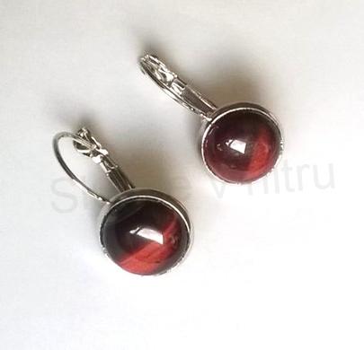 Minerální byčí oko náušnice 12 x 12 mm (X1704)
