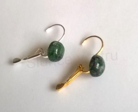 Minerální rubín v zoisitu náušnice 10 x 10 mm (X1706)
