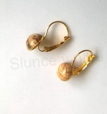 Minerální jaspis obrázkový náušnice 10 x 10 mm (X1707)