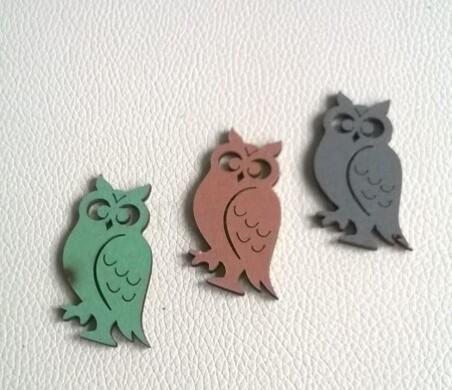 Dřevěné výřezy Sova zelená (V78)