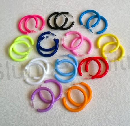 Náušnice kruhy hypoalergení velikost 3,6 cm růžové (BB741)