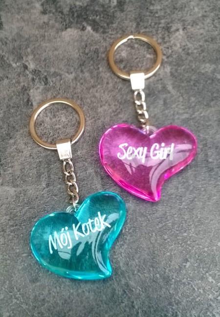 Klíčenka, přívěšek na klíče Srdce, srdíčko 3D tvarované  Růžové (H467)