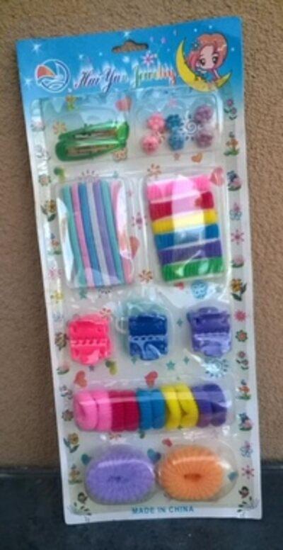 Dívčí sada gumiček do vlasů a skřipce (H471)