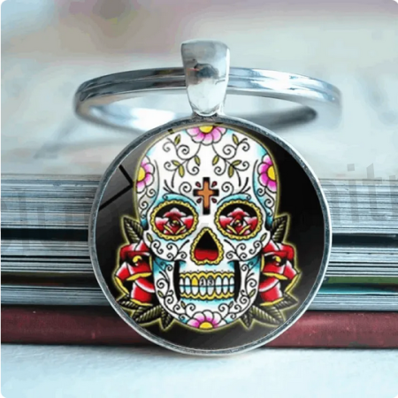 Přívěsek na klíče - Lebka, skull (H473)