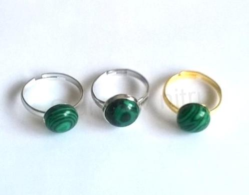 Nastavitelný minerální prsten Malachit (X1715)