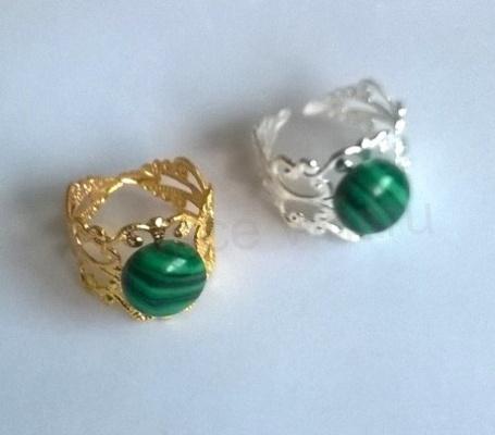 Nastavitelný minerální prsten Malachit (X1716)