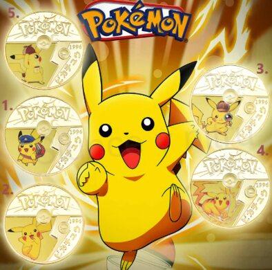 Pozlacená POKÉMON - mince - 1 (MA1)