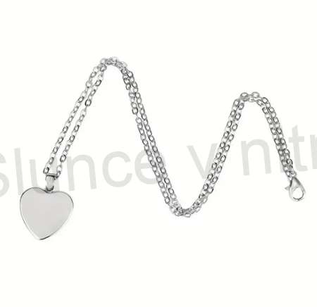 Nerezový náhrdelník s přívěskem srdce medvídek mýval (BD810)