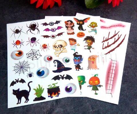 Voděodolné, dočasné tetovaní Halloveen číslo 1 (E854)