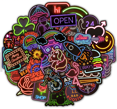 Neonové Super Nálepky mix 2 kusy (E43)